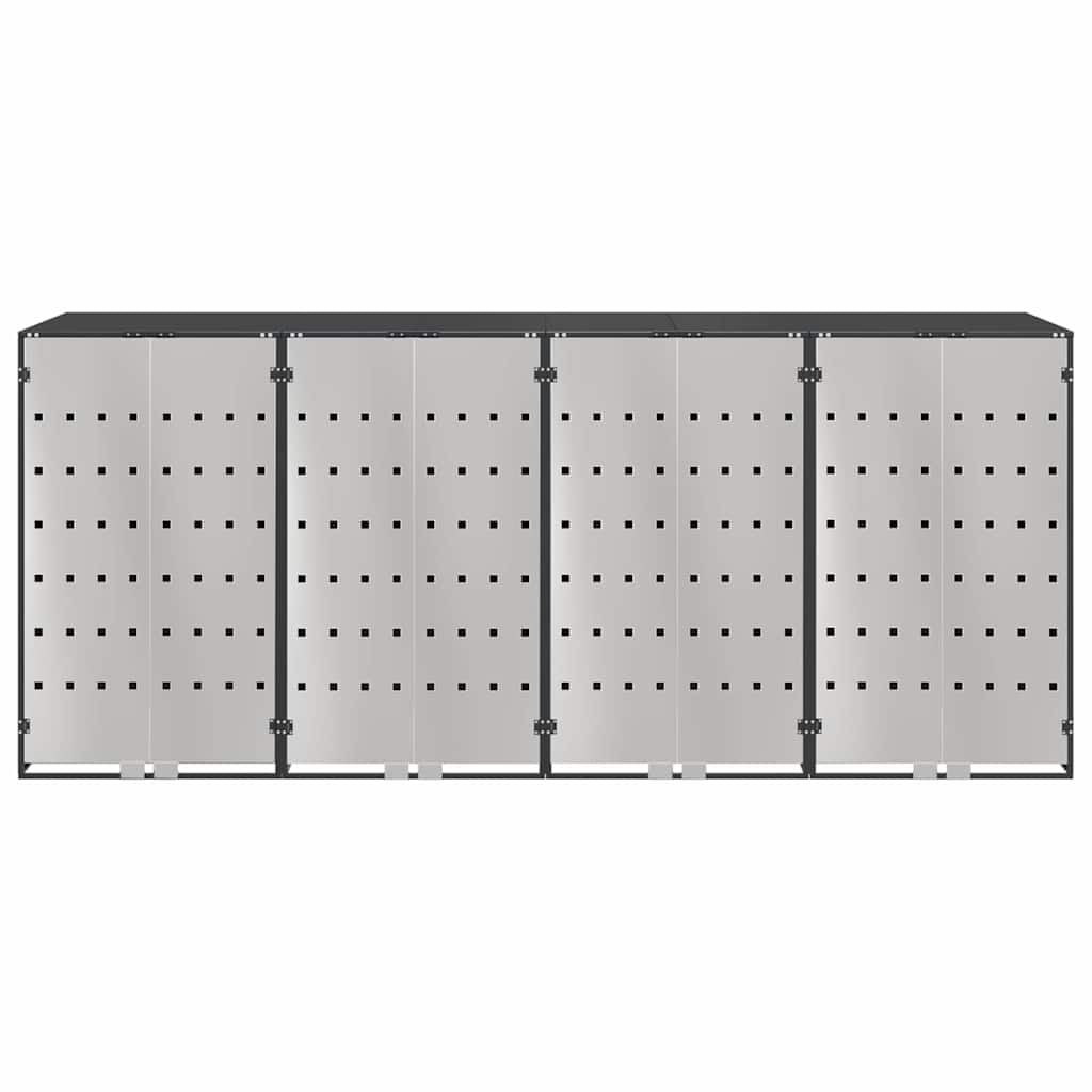 vidaXL Wheelie Bin Storage for 4 Bins Anthracite 272 x 77.5 x 115.5 cm