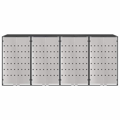 vidaXL Wheelie Bin Storage for 4 Bins Anthracite 272 x 77.5 x 115.5 cm