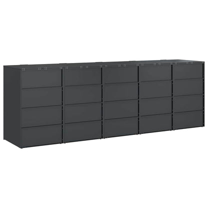 vidaXL Wheelie Bin Storage for 5 Bins Anthracite 340 x 77.5 x 115.5 cm