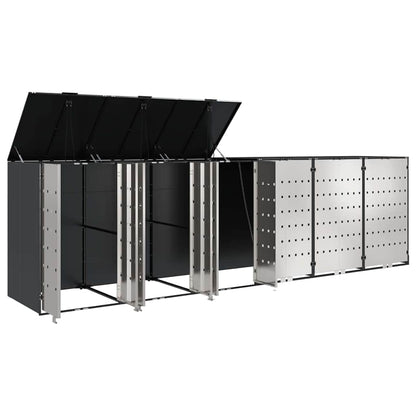 vidaXL Wheelie Bin Storage for 6 Bins Anthracite 408 x 77.5 x 115.5 cm