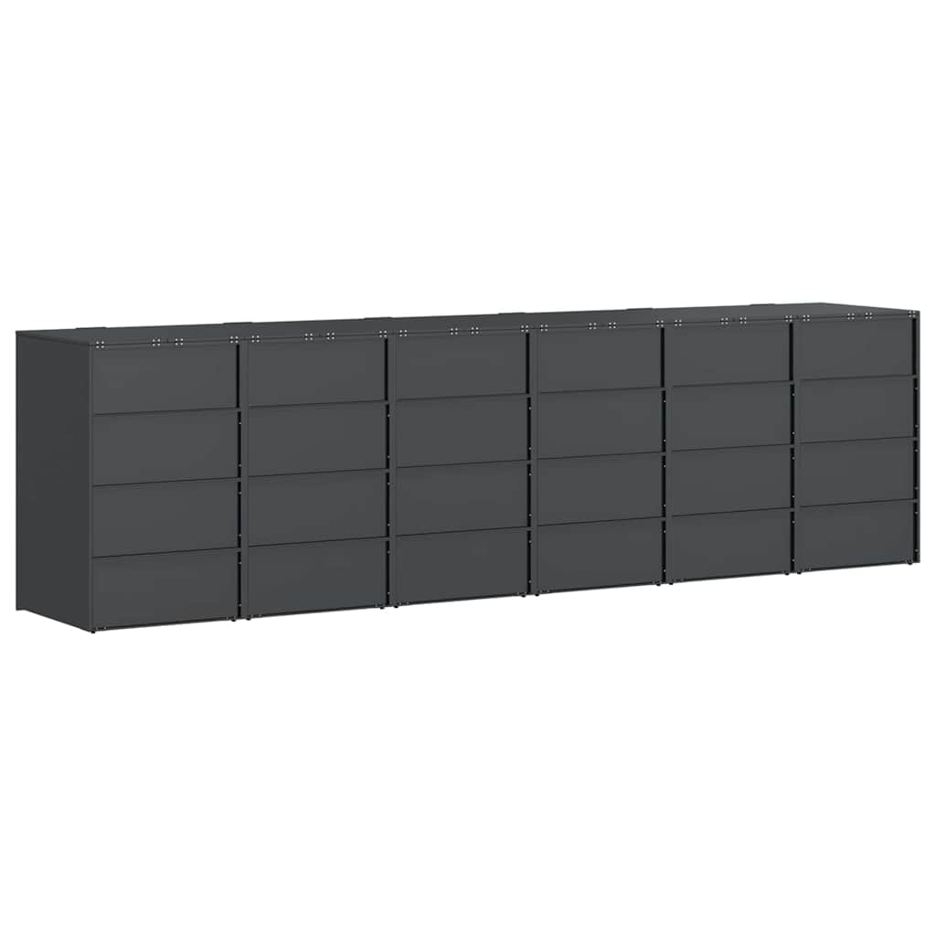 vidaXL Wheelie Bin Storage for 6 Bins Anthracite 408 x 77.5 x 115.5 cm