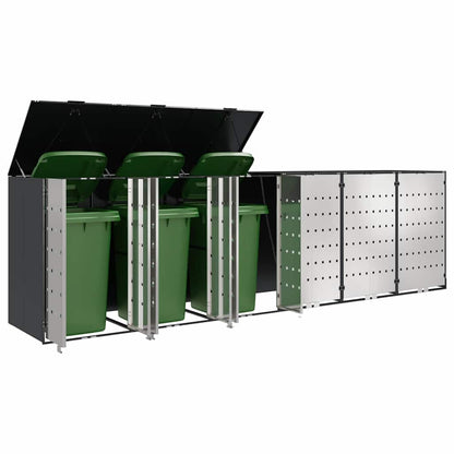 vidaXL Wheelie Bin Storage for 6 Bins Anthracite 408 x 77.5 x 115.5 cm