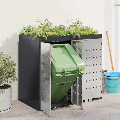vidaXL Wheelie Bin Storage for 2 Bins Anthracite 136 x 77.5 x 121.5 cm