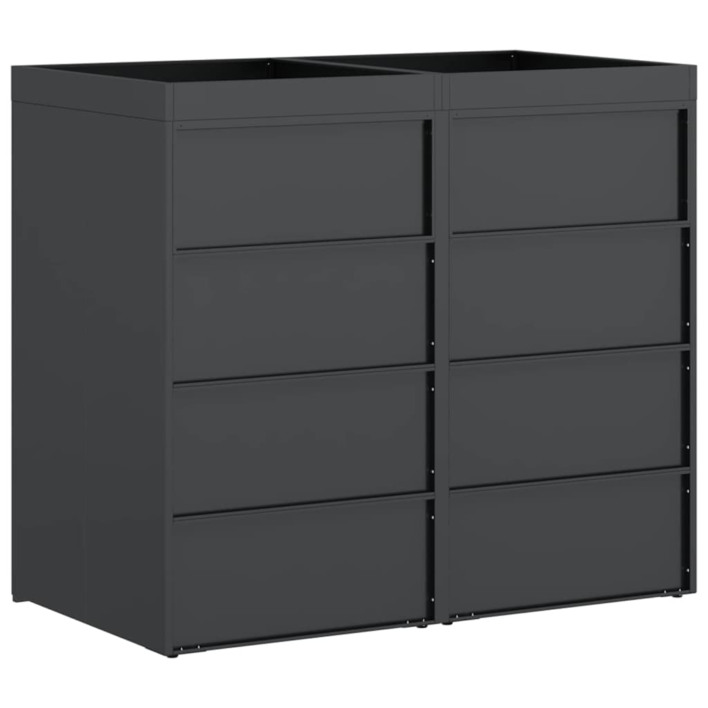 vidaXL Wheelie Bin Storage for 2 Bins Anthracite 136 x 77.5 x 121.5 cm