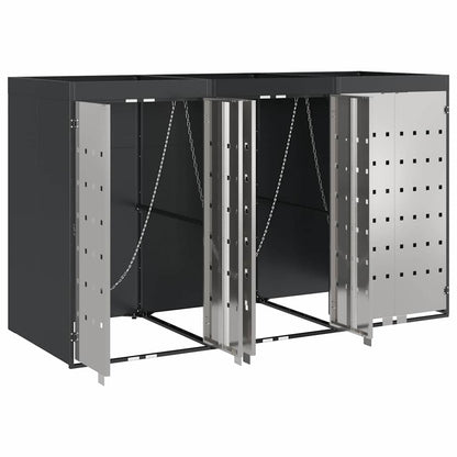 vidaXL Wheelie Bin Storage for 3 Bins Anthracite 204 x 77.5 x 121.5 cm