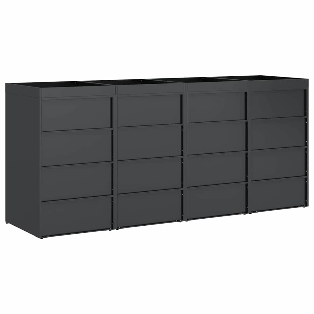 vidaXL Wheelie Bin Storage for 4 Bins Anthracite 272 x 77.5 x 121.5 cm