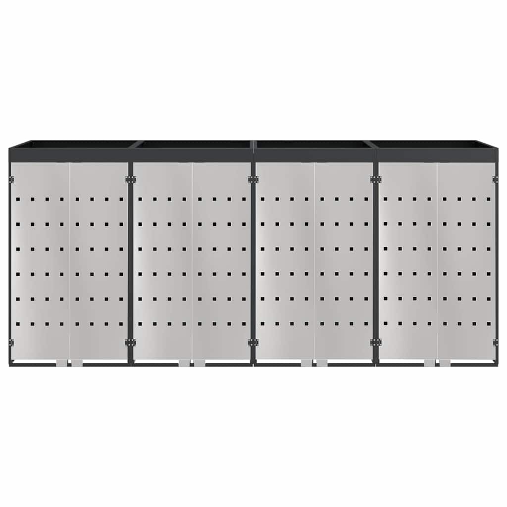 vidaXL Wheelie Bin Storage for 4 Bins Anthracite 272 x 77.5 x 121.5 cm