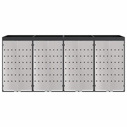 vidaXL Wheelie Bin Storage for 4 Bins Anthracite 272 x 77.5 x 121.5 cm