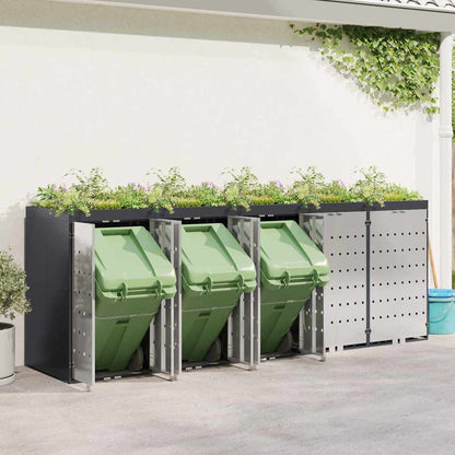 vidaXL Wheelie Bin Storage for 5 Bins Anthracite 340 x 77.5 x 121.5 cm