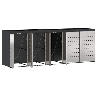 vidaXL Wheelie Bin Storage for 5 Bins Anthracite 340 x 77.5 x 121.5 cm