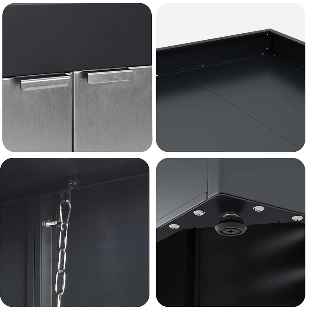 vidaXL Wheelie Bin Storage for 6 Bins Anthracite 408 x 77.5 x 121.5 cm