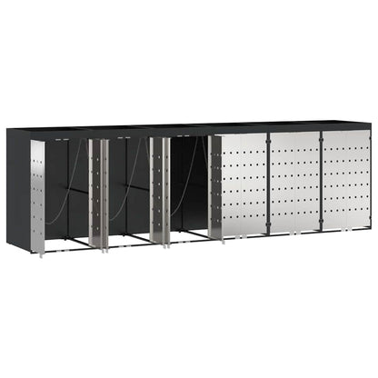 vidaXL Wheelie Bin Storage for 6 Bins Anthracite 408 x 77.5 x 121.5 cm