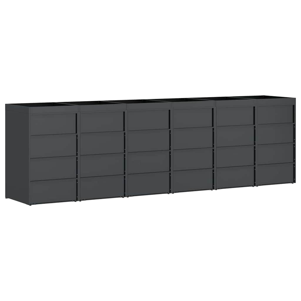vidaXL Wheelie Bin Storage for 6 Bins Anthracite 408 x 77.5 x 121.5 cm