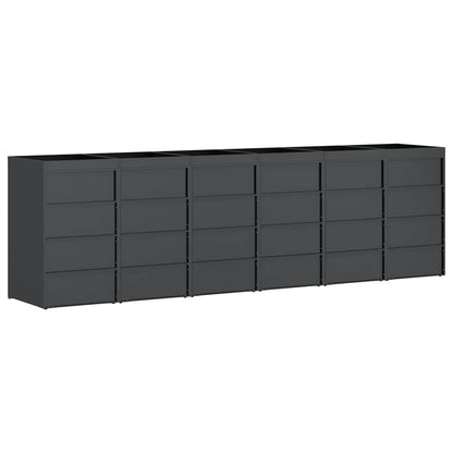 vidaXL Wheelie Bin Storage for 6 Bins Anthracite 408 x 77.5 x 121.5 cm