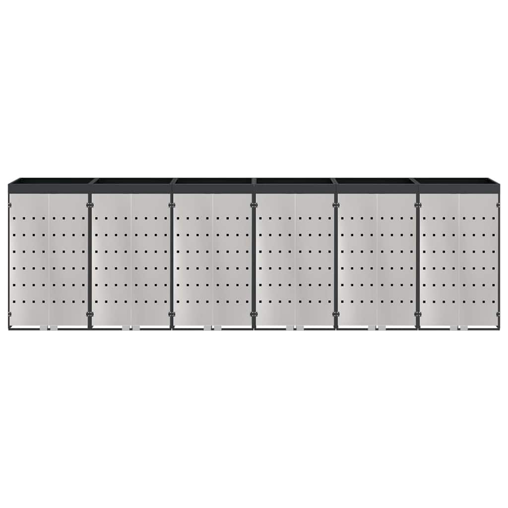 vidaXL Wheelie Bin Storage for 6 Bins Anthracite 408 x 77.5 x 121.5 cm