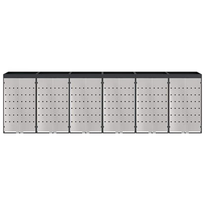 vidaXL Wheelie Bin Storage for 6 Bins Anthracite 408 x 77.5 x 121.5 cm