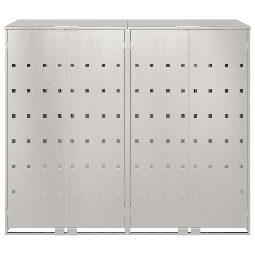 vidaXL Wheelie Bin Storage for 2 Bins Stainless Steel Silver