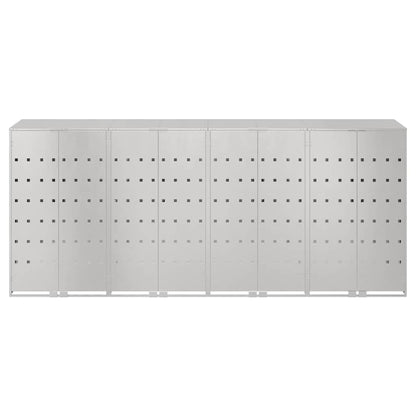 vidaXL Wheelie Bin Storage for 4 Bins Silver 272 x 77.5 x 115.5 cm