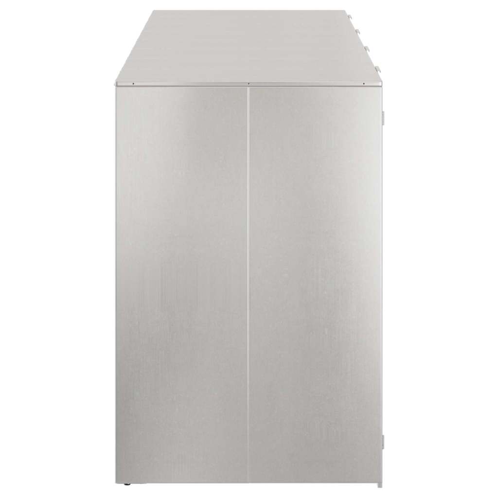 vidaXL Wheelie Bin Storage for 4 Bins Silver 272 x 77.5 x 115.5 cm