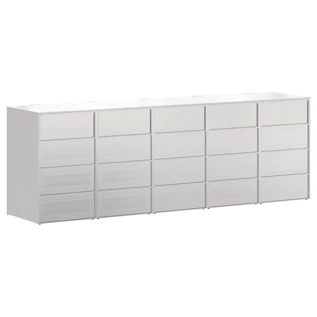 vidaXL Wheelie Bin Storage for 5 Bins Silver 340 x 77.5 x 115.5 cm