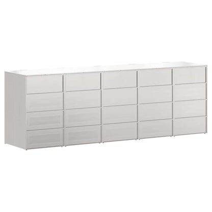 vidaXL Wheelie Bin Storage for 5 Bins Silver 340 x 77.5 x 115.5 cm