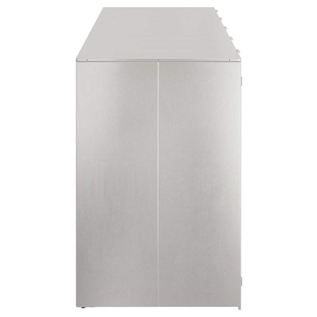 vidaXL Wheelie Bin Storage for 5 Bins Silver 340 x 77.5 x 115.5 cm