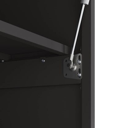 vidaXL Wall Cabinet for Garage with Gas-lift Door Black