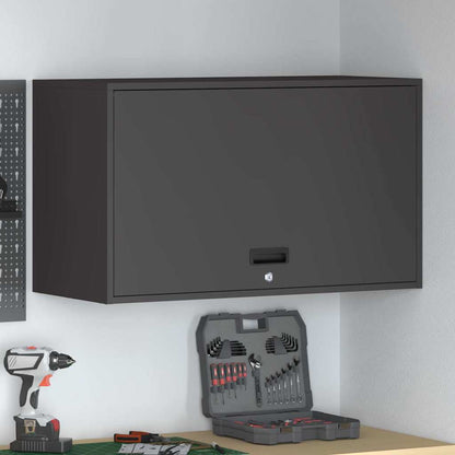 vidaXL Wall Cabinet for Garage with Gas-lift Door Black