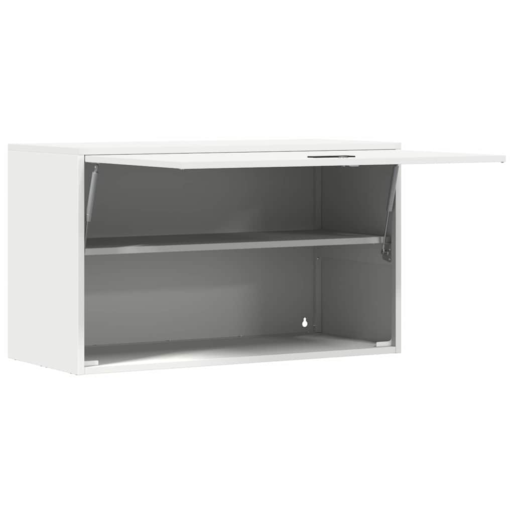 vidaXL Wall Cabinet for Garage with Gas-lift Door White