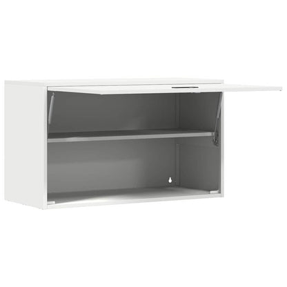 vidaXL Wall Cabinet for Garage with Gas-lift Door White