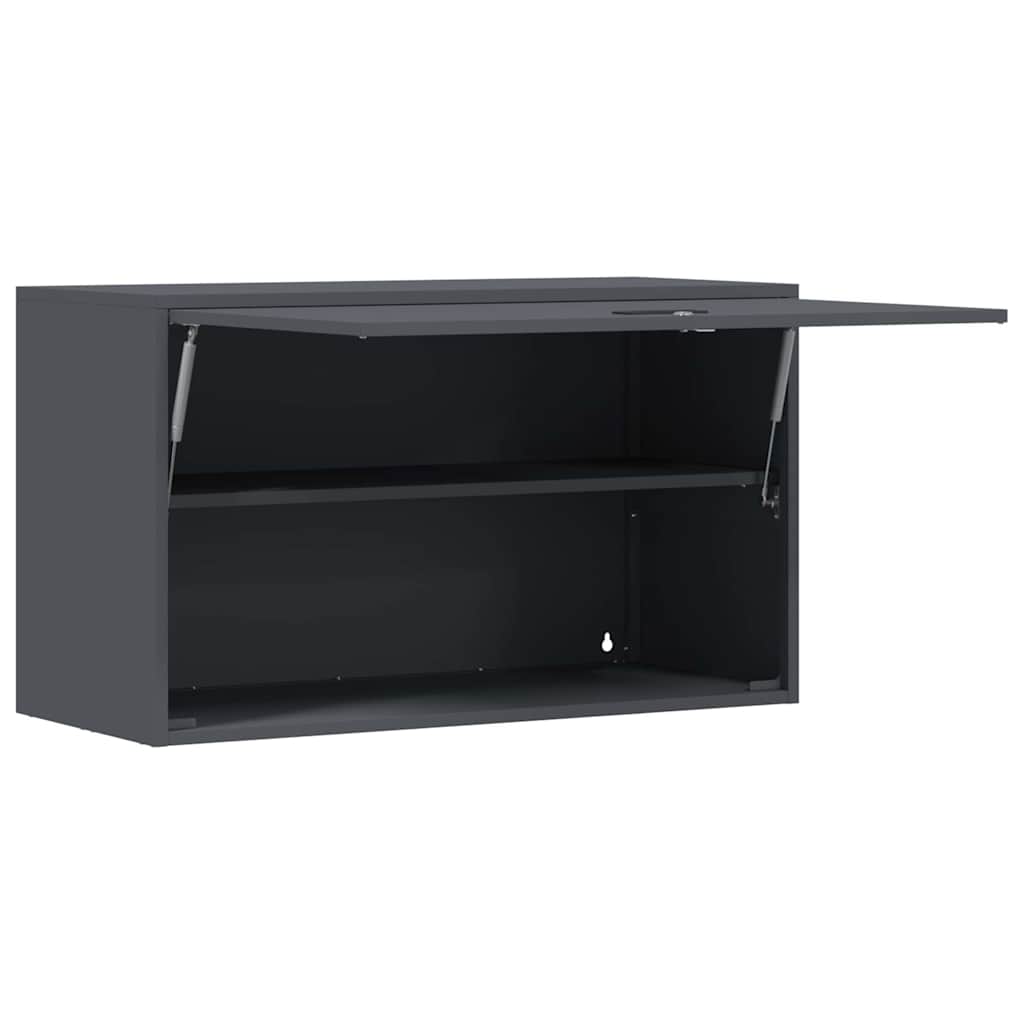 vidaXL Wall Cabinet for Garage with Gas-lift Door Anthracite