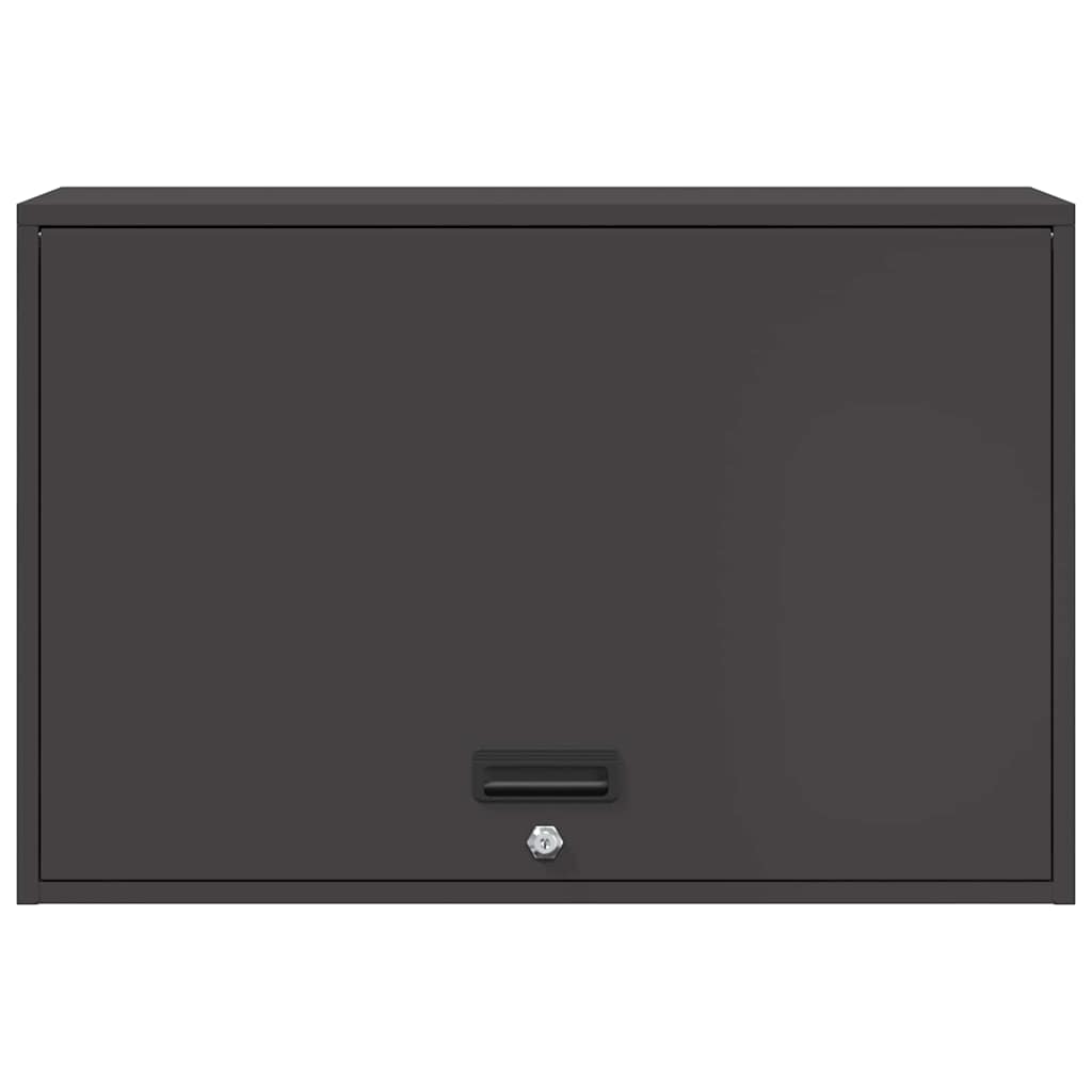 vidaXL Wall Cabinet for Garage with Gas-lift Door Black
