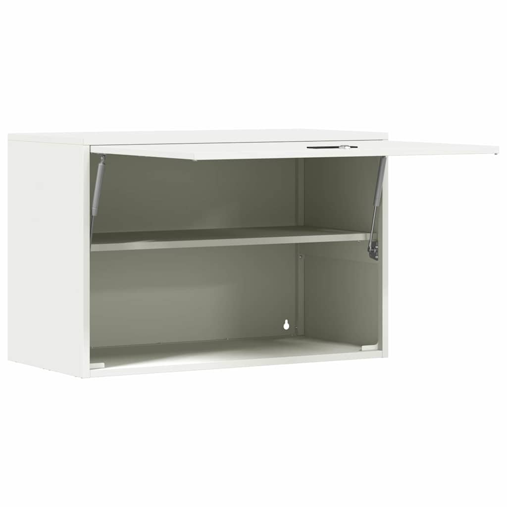 vidaXL Wall Cabinet for Garage with Gas-lift Door White