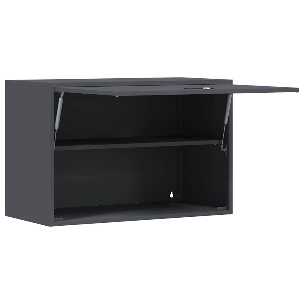 vidaXL Wall Cabinet for Garage with Gas-lift Door Anthracite