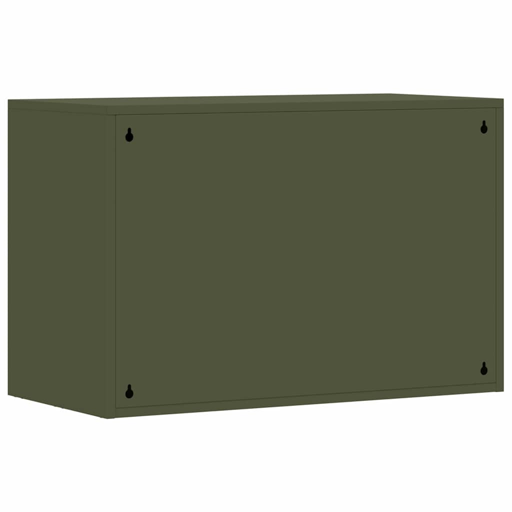 vidaXL Wall Cabinet for Garage with Gas-lift Door Olive green