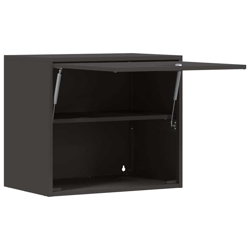 vidaXL Wall Cabinet for Garage with Gas-lift Door Black
