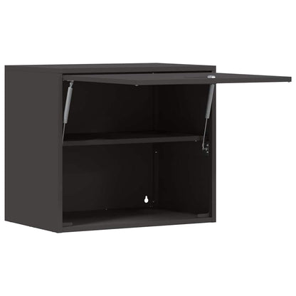 vidaXL Wall Cabinet for Garage with Gas-lift Door Black