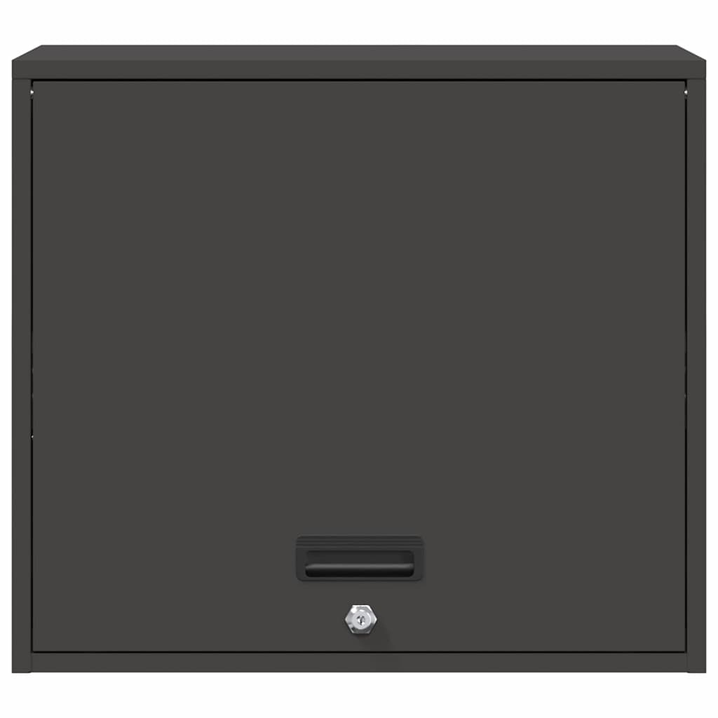 vidaXL Wall Cabinet for Garage with Gas-lift Door Black