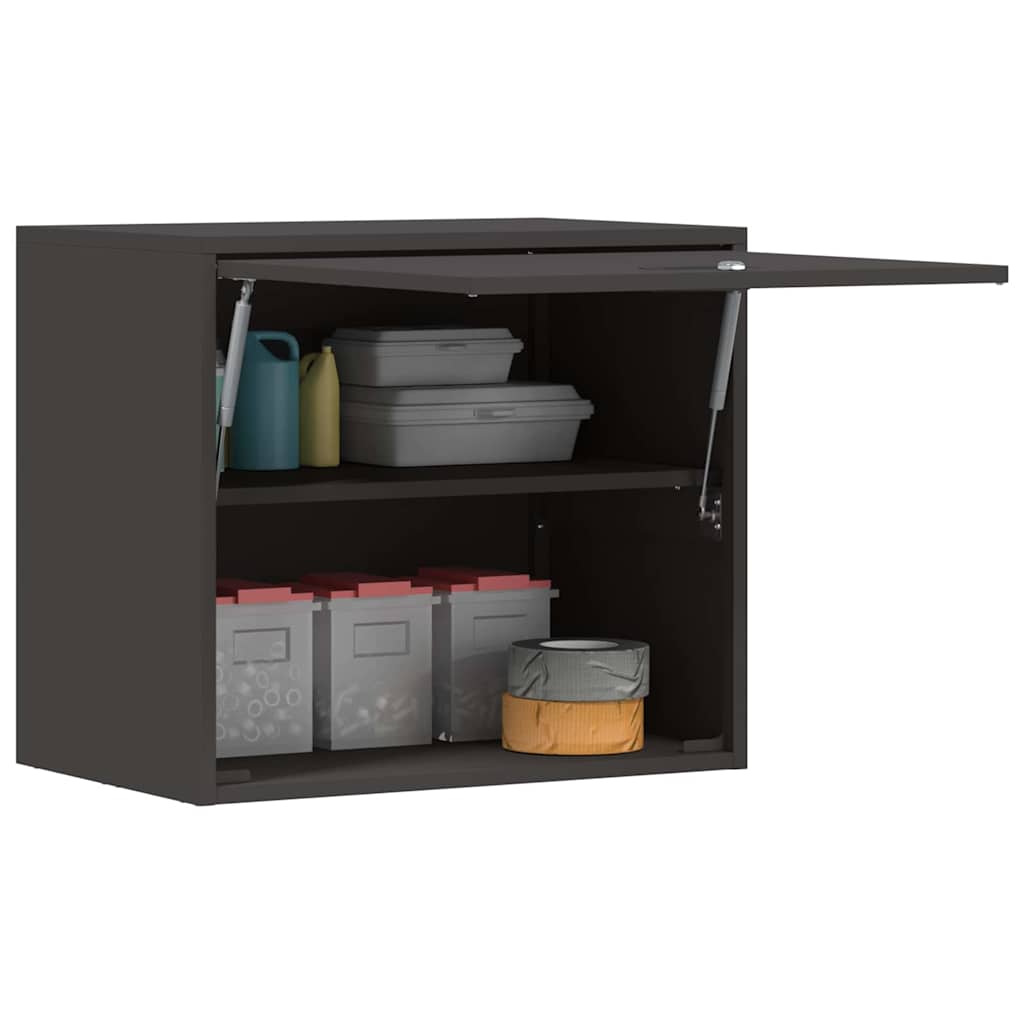 vidaXL Wall Cabinet for Garage with Gas-lift Door Black