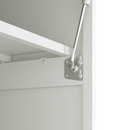 vidaXL Wall Cabinet for Garage with Gas-lift Door White