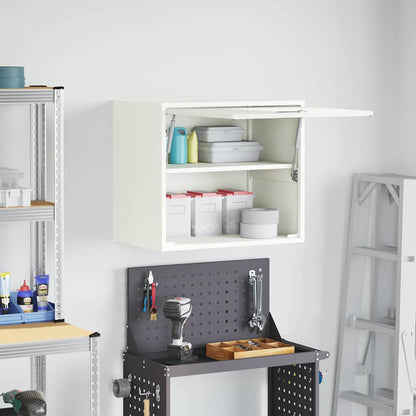 vidaXL Wall Cabinet for Garage with Gas-lift Door White