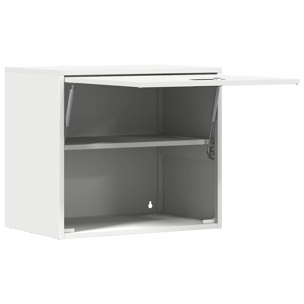 vidaXL Wall Cabinet for Garage with Gas-lift Door White