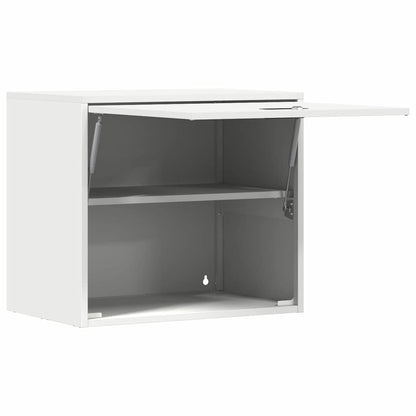 vidaXL Wall Cabinet for Garage with Gas-lift Door White