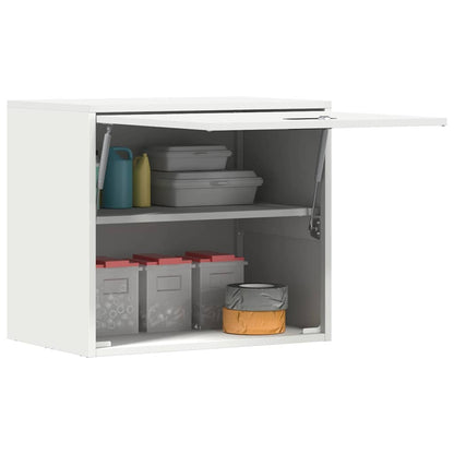vidaXL Wall Cabinet for Garage with Gas-lift Door White