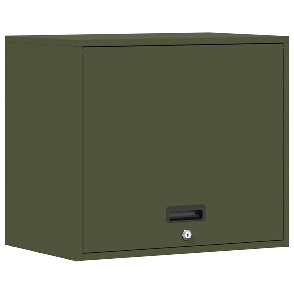 vidaXL Wall Cabinet for Garage with Gas-lift Door Olive green