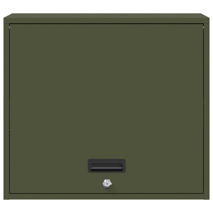 vidaXL Wall Cabinet for Garage with Gas-lift Door Olive green