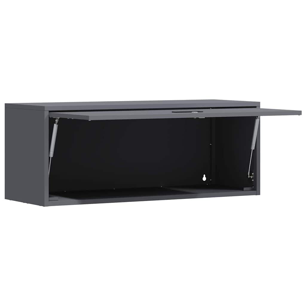 vidaXL Wall Cabinet for Garage with Gas-lift Door Anthracite