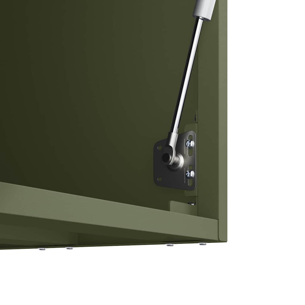 vidaXL Wall Cabinet for Garage with Gas-lift Door Olive green