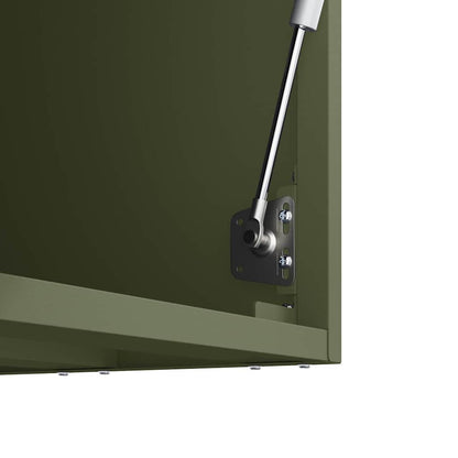 vidaXL Wall Cabinet for Garage with Gas-lift Door Olive green