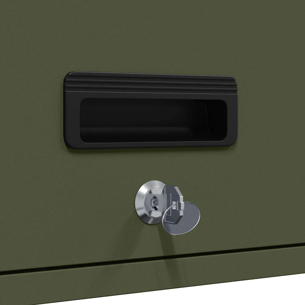 vidaXL Wall Cabinet for Garage with Gas-lift Door Olive green
